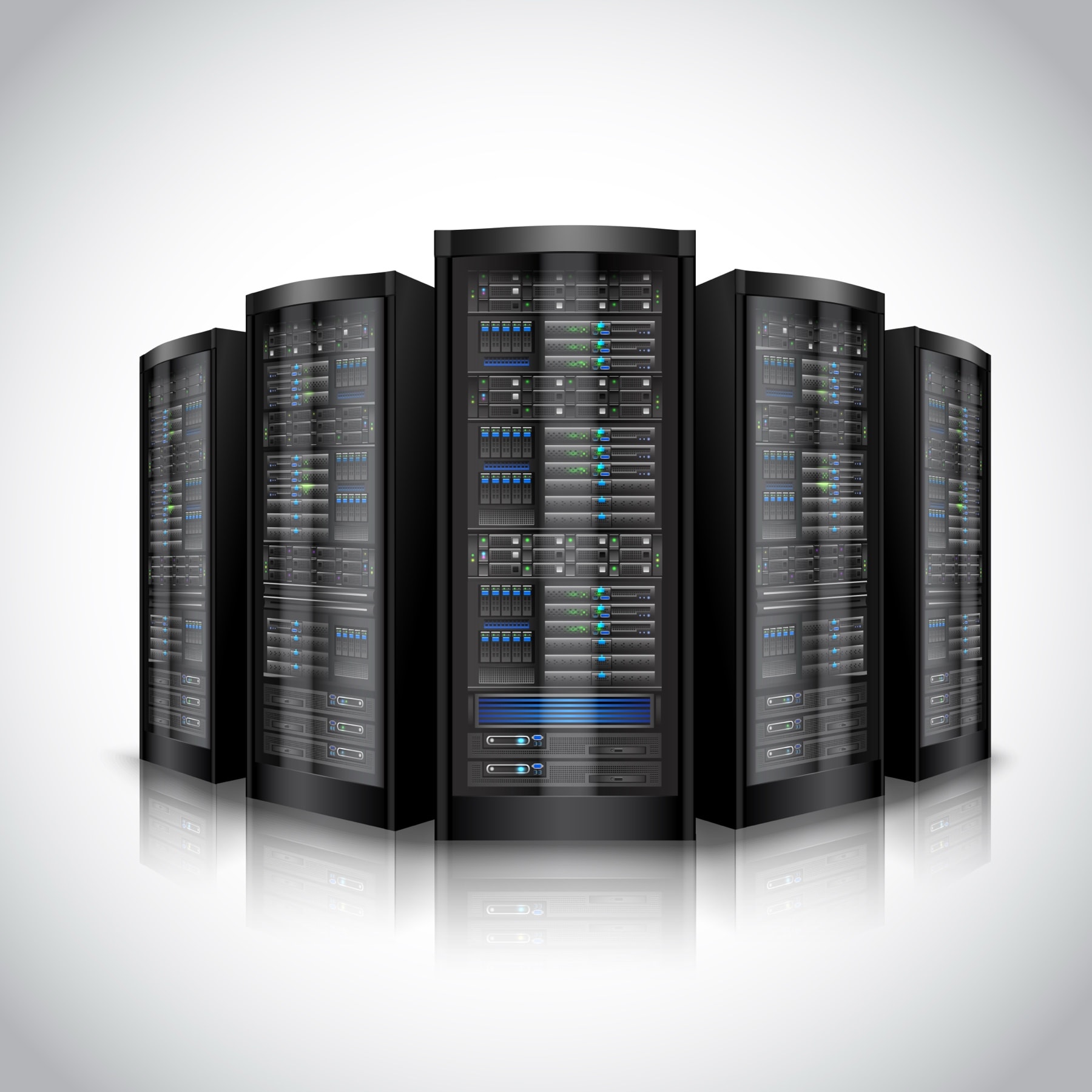 A row of AfWS server racks.